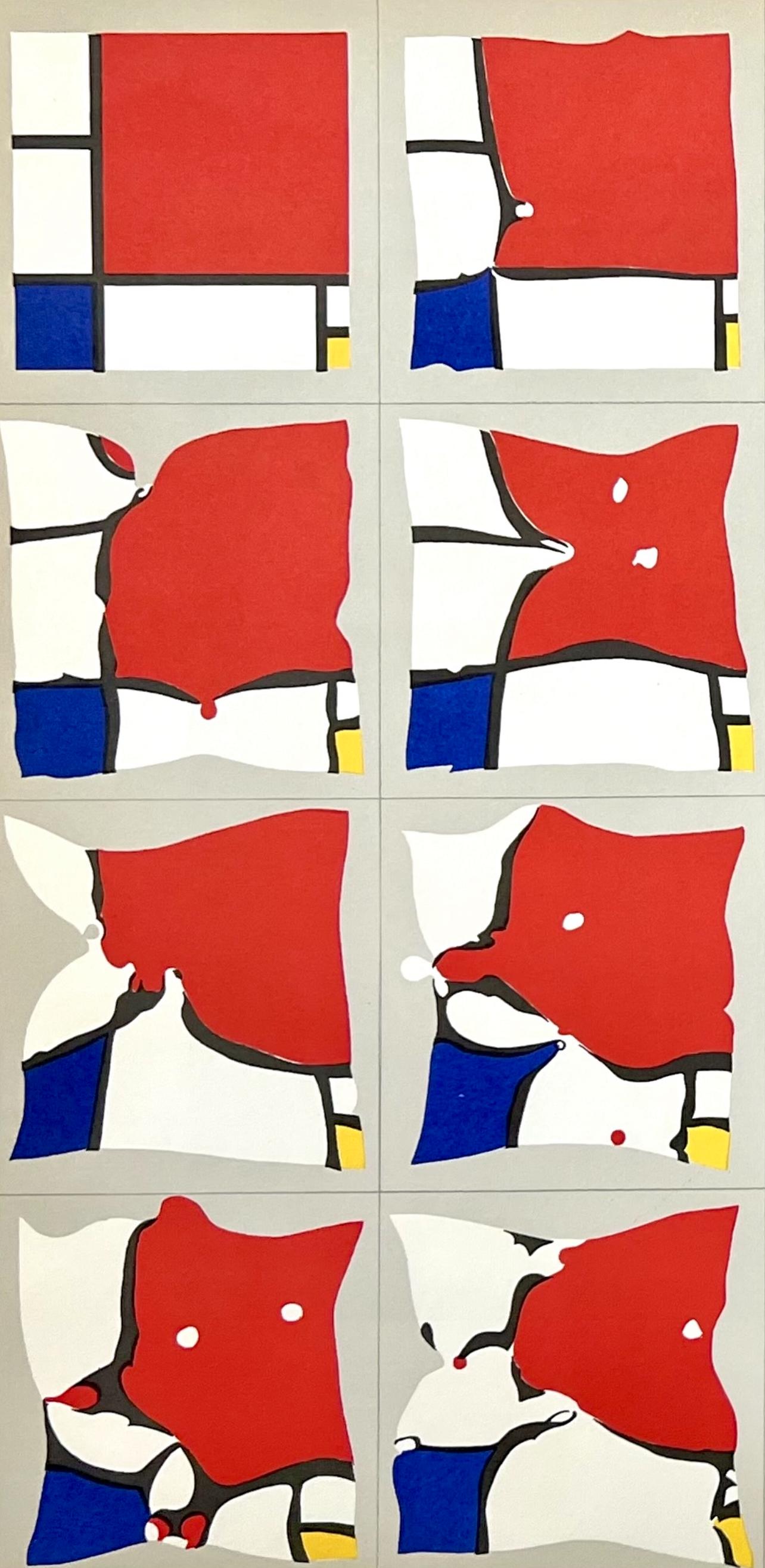 Ramollissement de Mondrian, Derrière le miroir - Print de Pol Bury