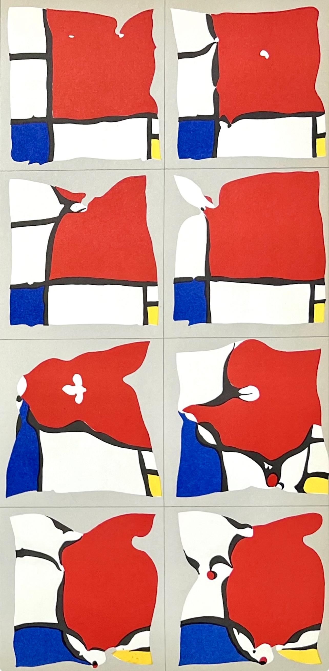 Ramollissement de Mondrian, Derrière le miroir - Print Arte pop de Pol Bury