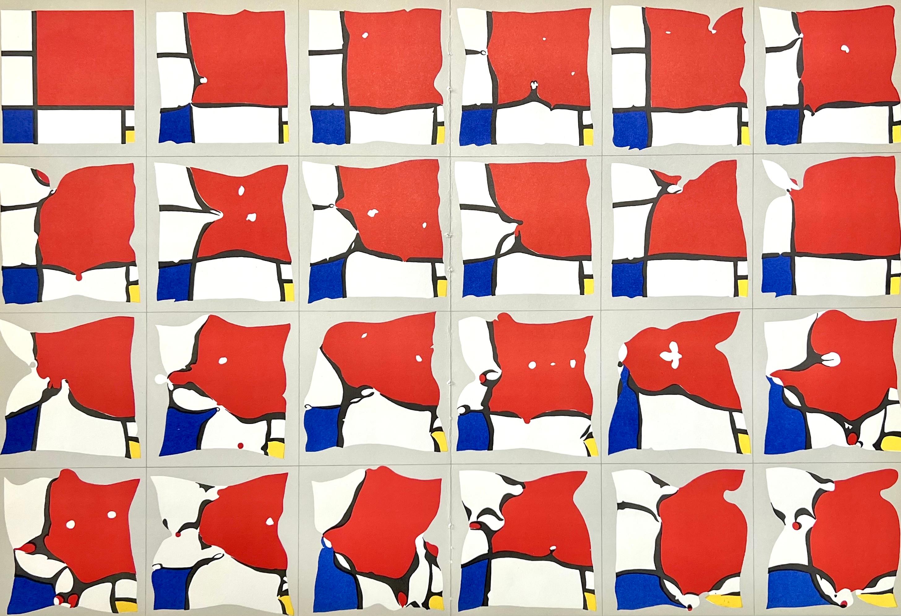 Abstract Print de Pol Bury - Ramollissement de Mondrian, Derrière le miroir