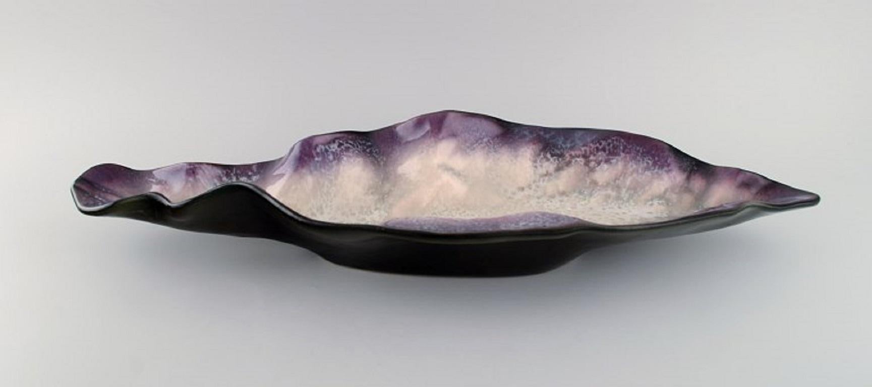 Modern Pol Chambost, France, Colossal Bowl in Glazed Stonewar, 1940s For Sale