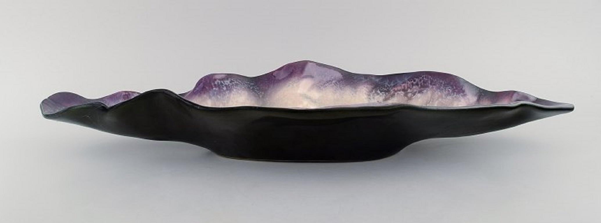 French Pol Chambost, France, Colossal Bowl in Glazed Stonewar, 1940s For Sale