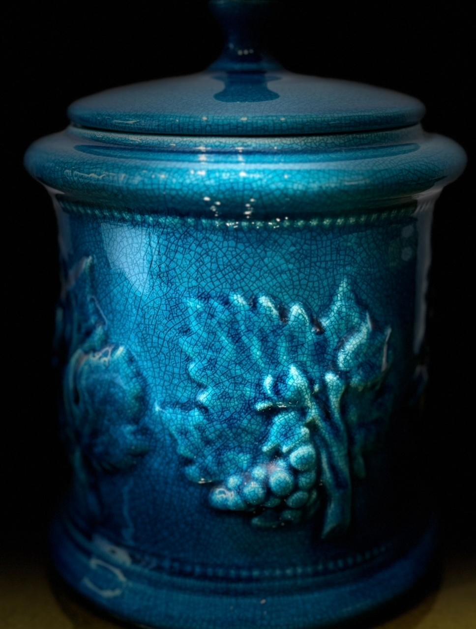 Pol Chambost 1970's Blue enamel Ceramic Boxe For Sale 3