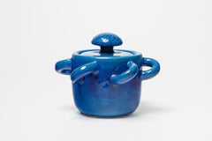 Pol Chambost 20th century design blue modern ceramic decorative jewelry box