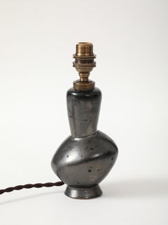 Pol Chambost Ceramic Black Glaze Zoomorphic Lamp, Signed: ‘Made In France’, S706