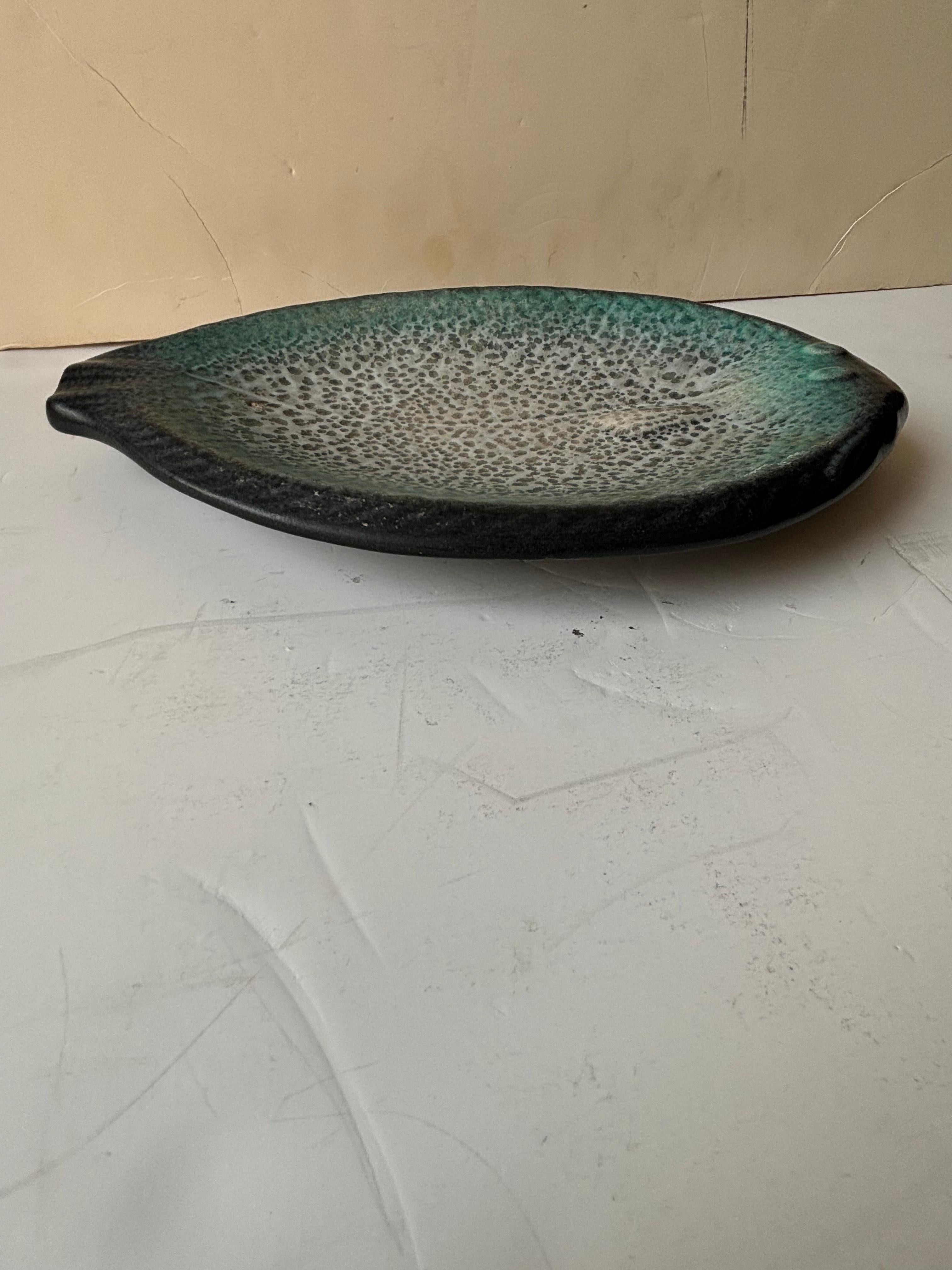 Pol Chambost ceramic , pottery  bowl dish plate  fish , Marked In Good Condition For Sale In Los Angeles, CA