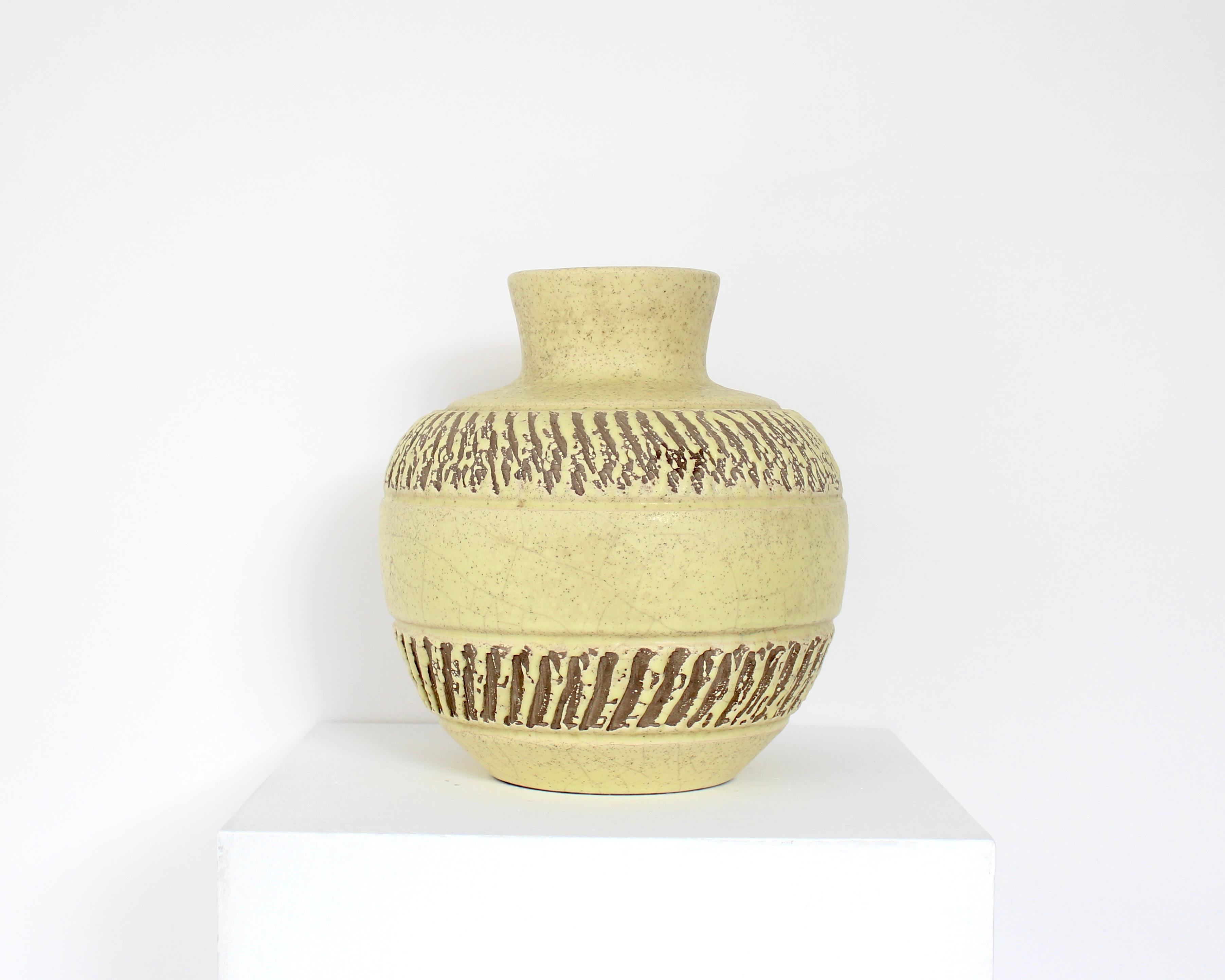 French Pol Chambost Ceramic Vase France c 1940 For Sale