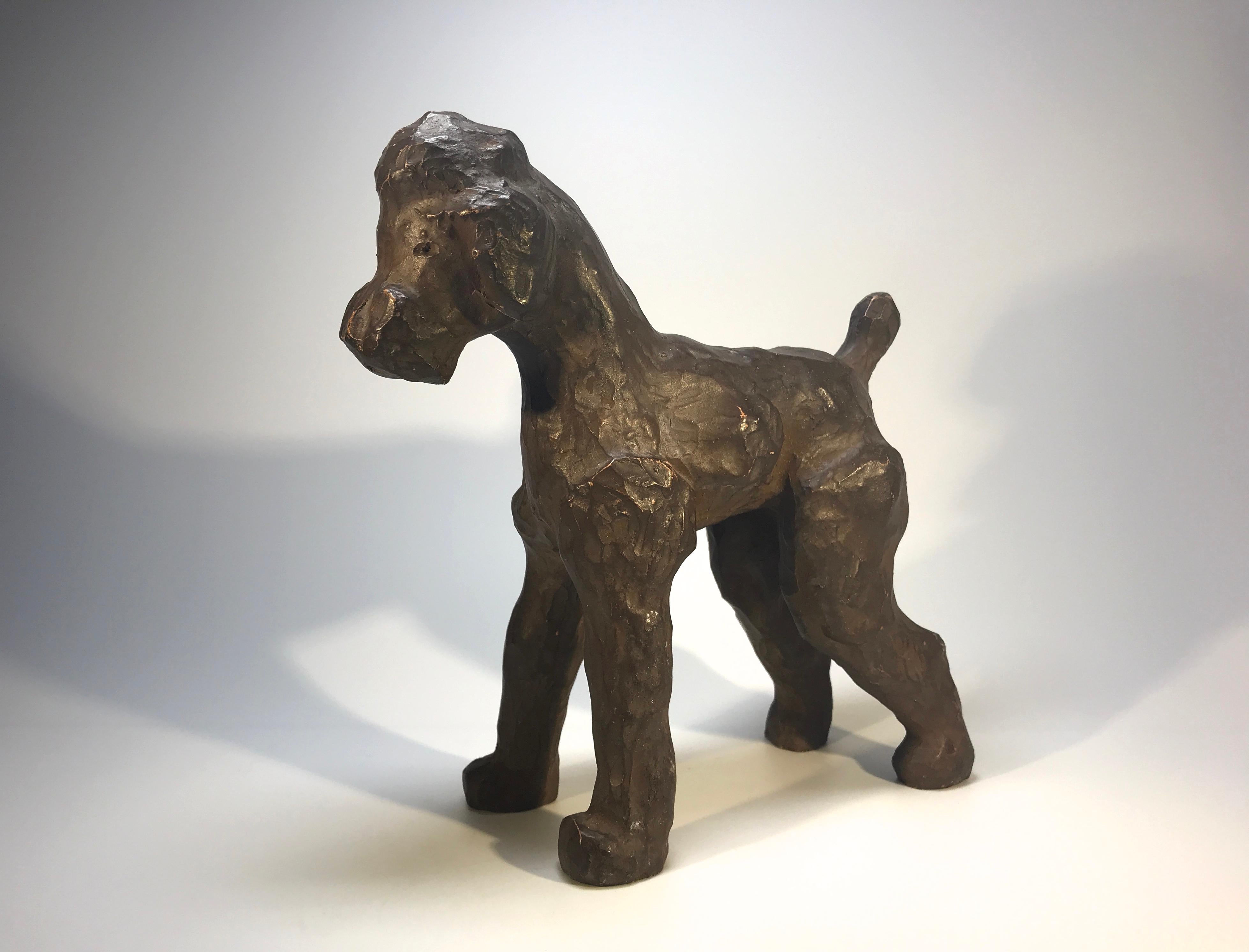 Exceptional ceramic French poodle sculpture by French ceramicist Pol Chambost, from the mid-20th century.
An charming piece with great presence and stature
Signed Pol,
circa 1950s
Measures: Height 7 inch, width 3 inch, depth 7 inch
In very good