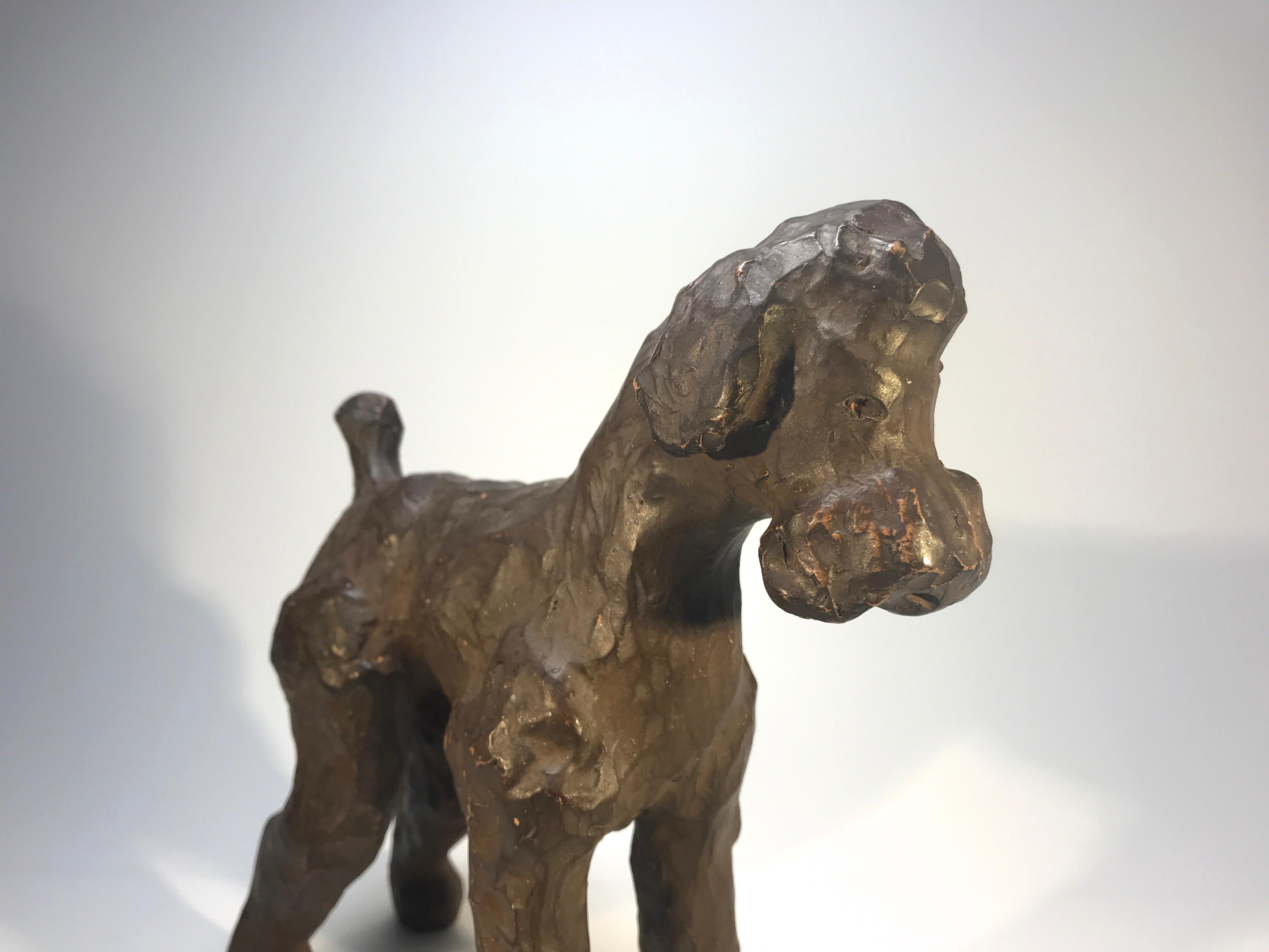 Exceptional Ceramic French Poodle Sculpture French Ceramicist Pol Chambost 1950s In Good Condition In Rothley, Leicestershire