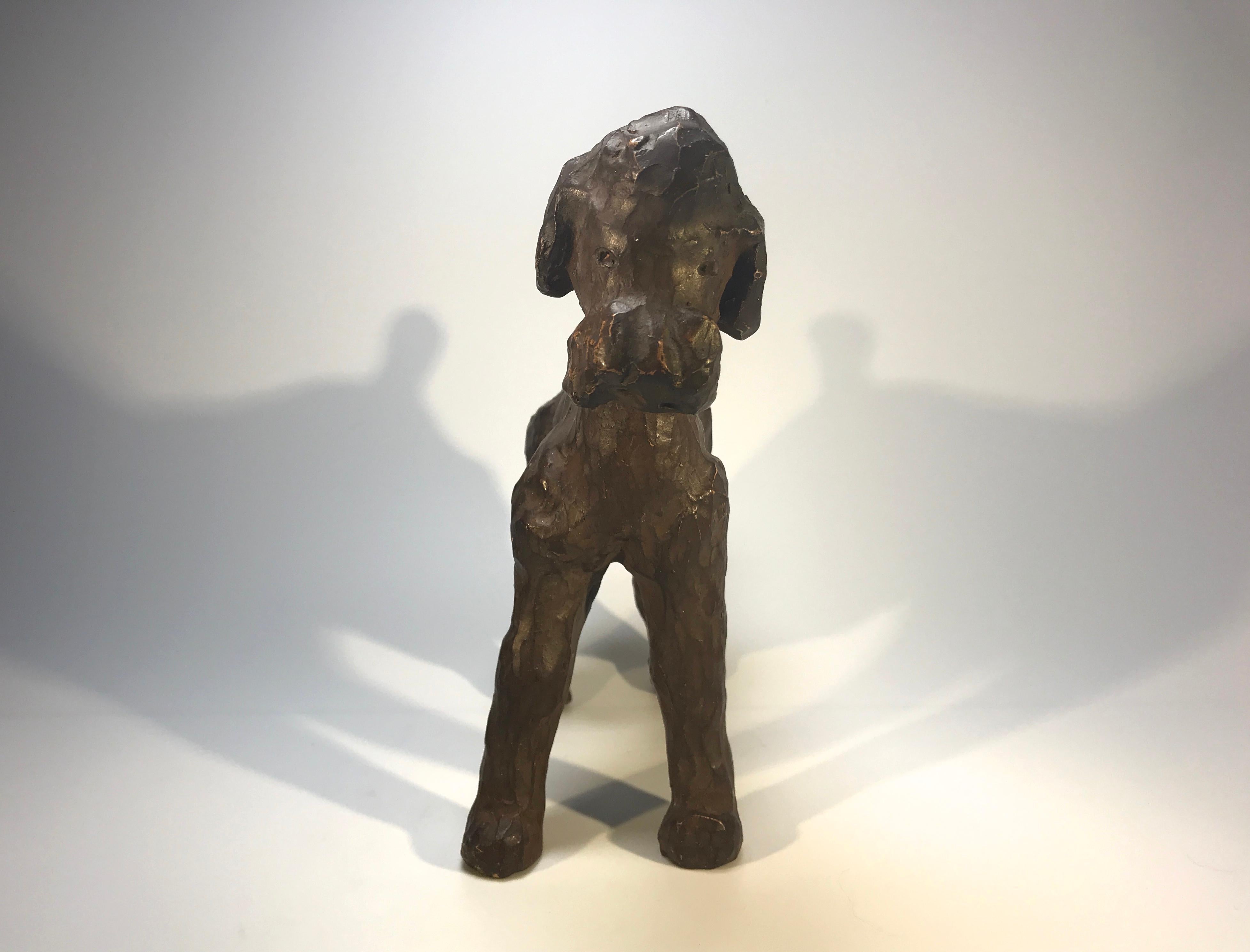 20th Century Exceptional Ceramic French Poodle Sculpture French Ceramicist Pol Chambost 1950s