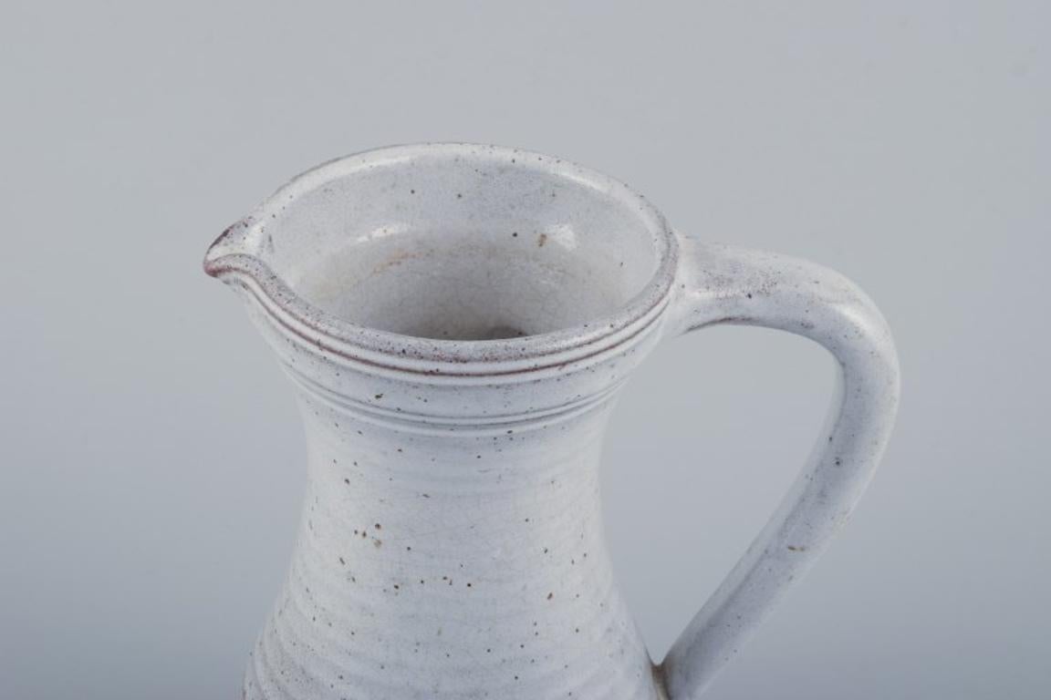 Modern Pol Chambost, France. Ceramic pitcher with gray-toned glaze.  For Sale