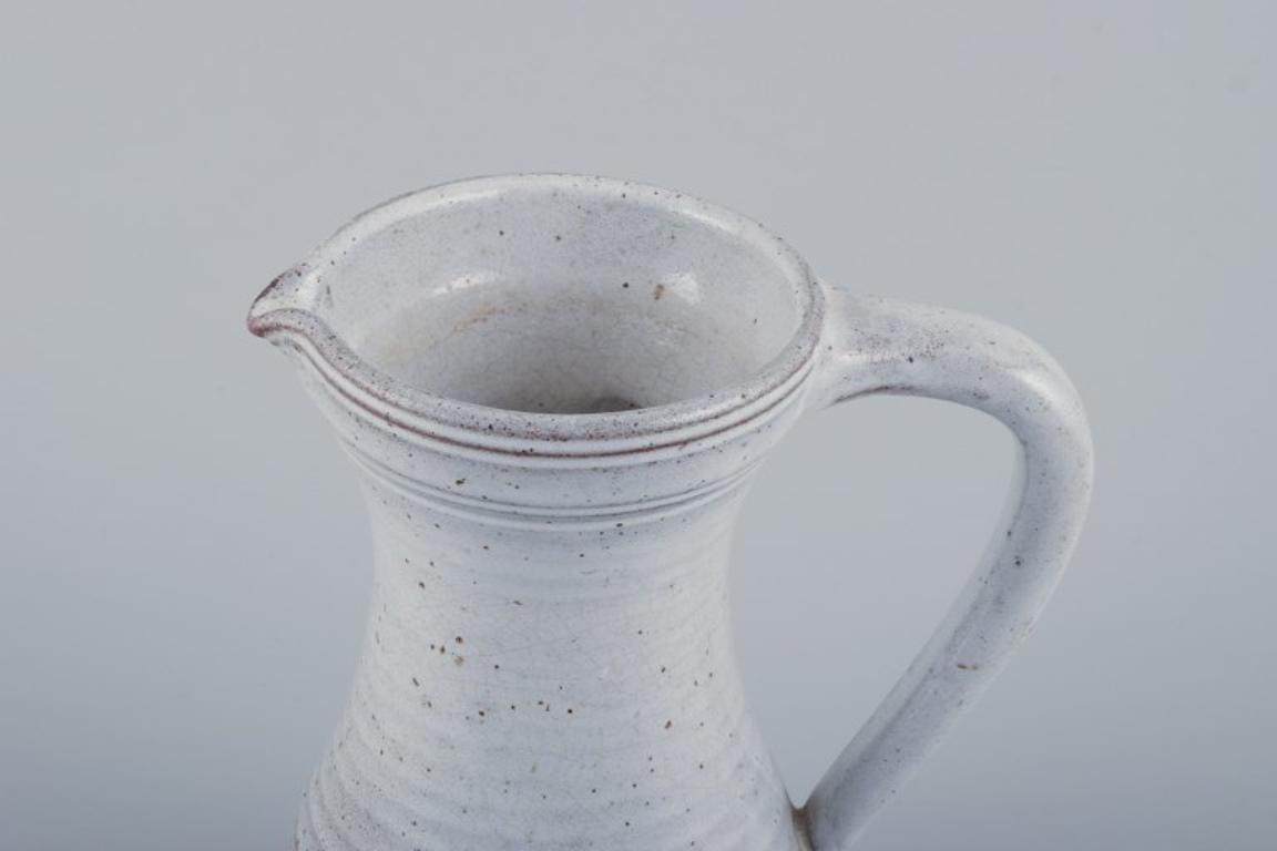Modern Pol Chambost, France. Ceramic pitcher with gray-toned glaze. For Sale