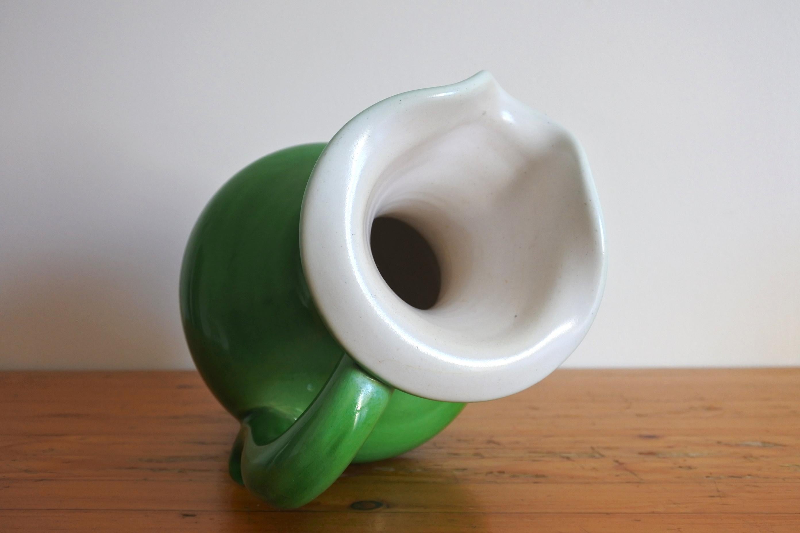 Pol Chambost Free Form Glazed Ceramic Pitcher Vase, France 1950s 5