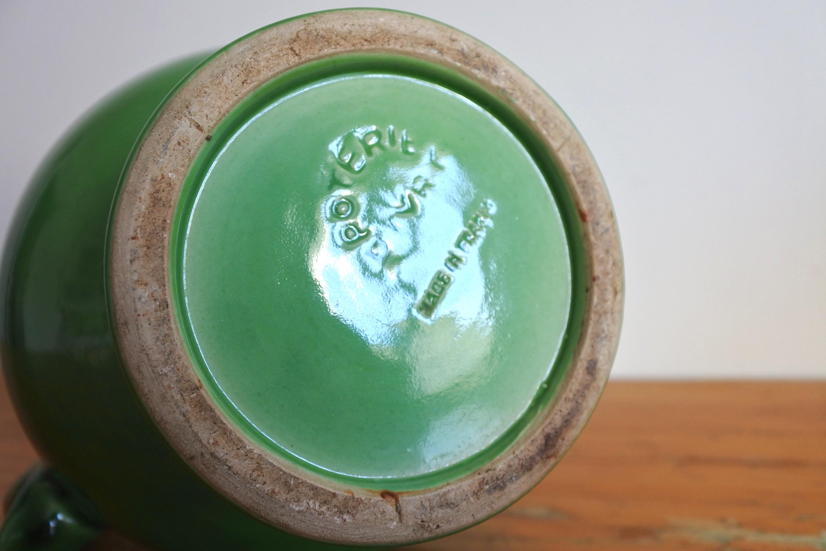 Pol Chambost Free Form Glazed Ceramic Pitcher Vase, France 1950s 6