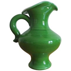 Pol Chambost Free Form Glazed Ceramic Pitcher Vase, France 1950s