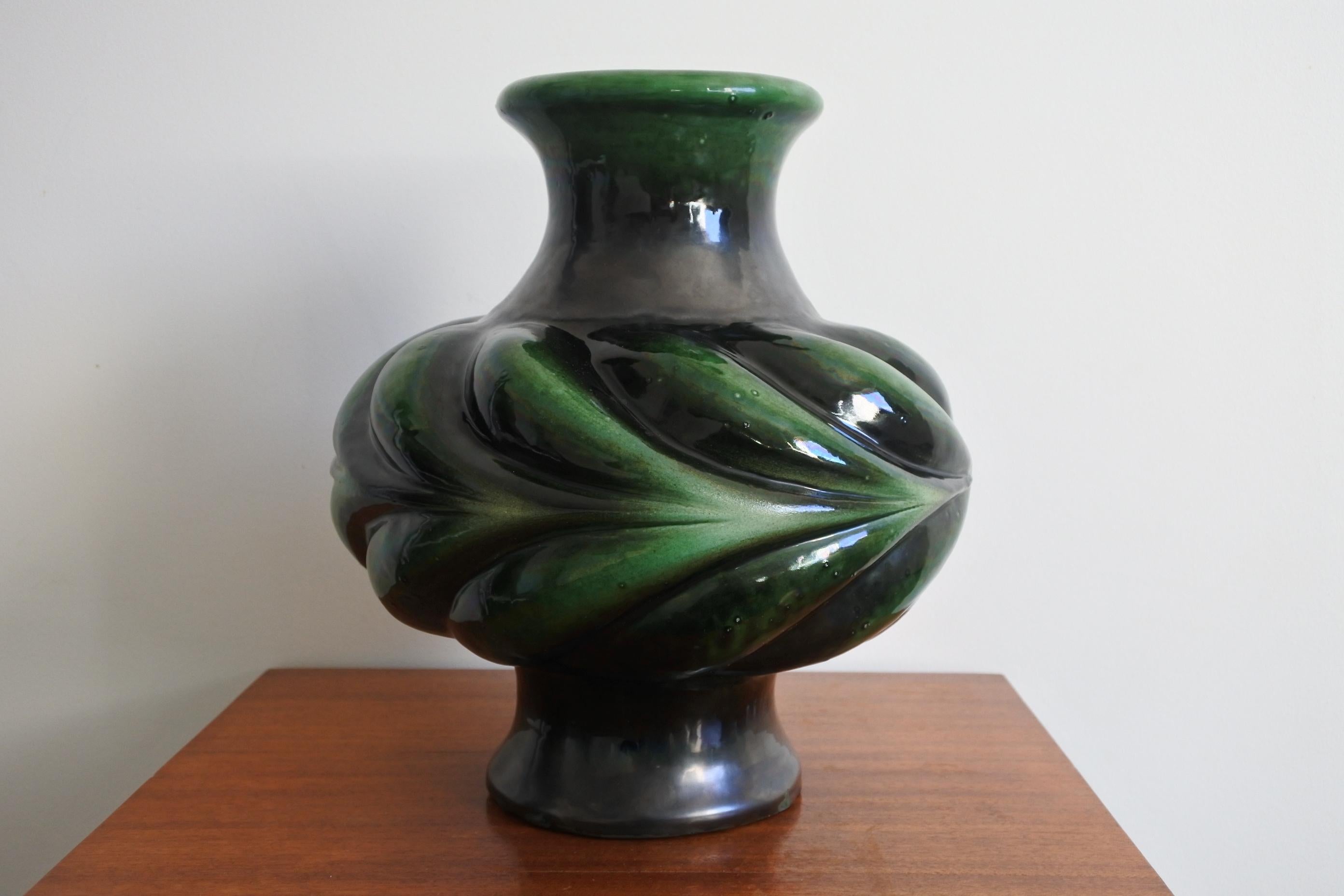 Mid-Century Modern Pol Chambost Glazed Ceramic Vase, Model 816, France 1954