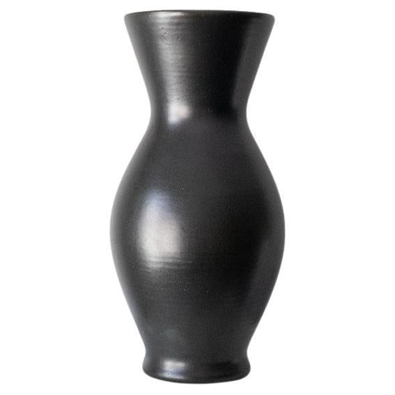 Pol CHAMBOST Large and Elegant Black Vase For Sale