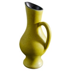 Vintage Pol Chambost Mid-Century Pitcher Jug Vase in Yellow Produced in France, 1950s