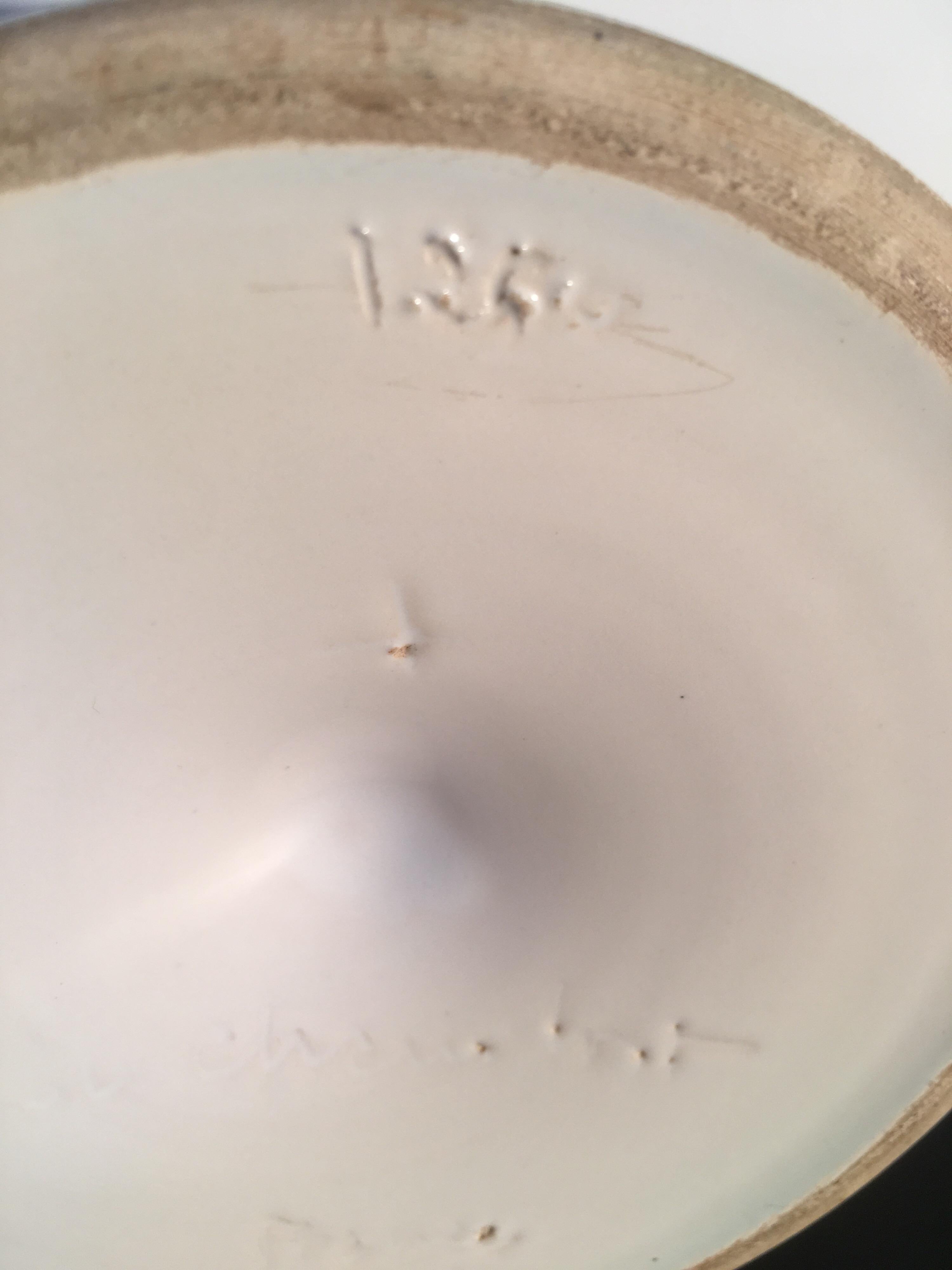 Pol Chambost Signed Large White enamelled Ceramic Vase, French, 1950s For Sale 6