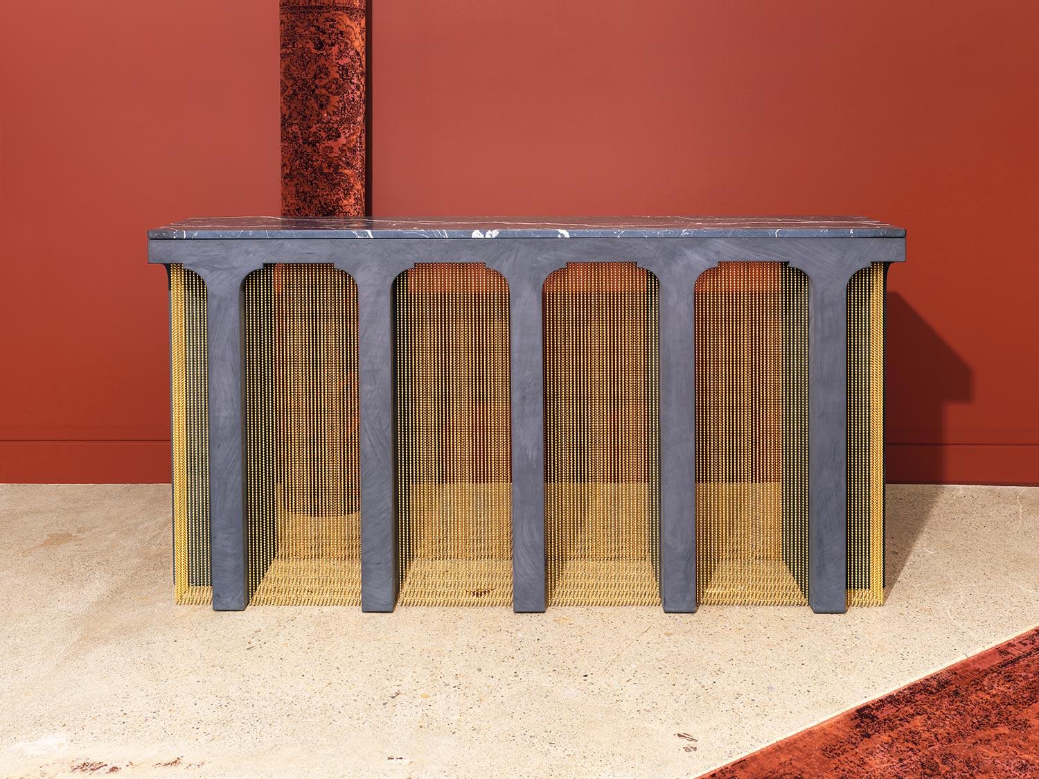 Contemporary Pol Console Table by Indo Made For Sale