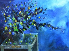 Blue still life, Original Still Life Painting