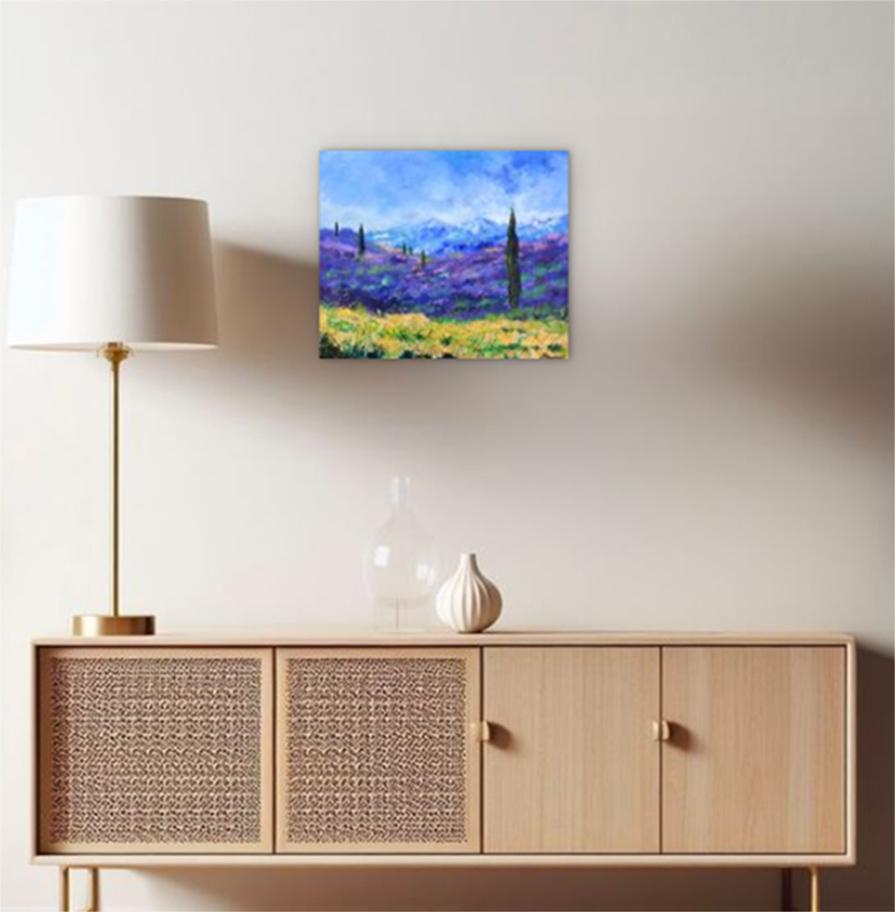 Lavanda in Provenza Impressionismo - SCUOLA BELGA AUC - Painting di Pol Ledent