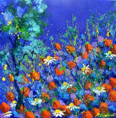 Red poppies 4423 Impressionism Landscape - BELGIAN SCHOOL AUC