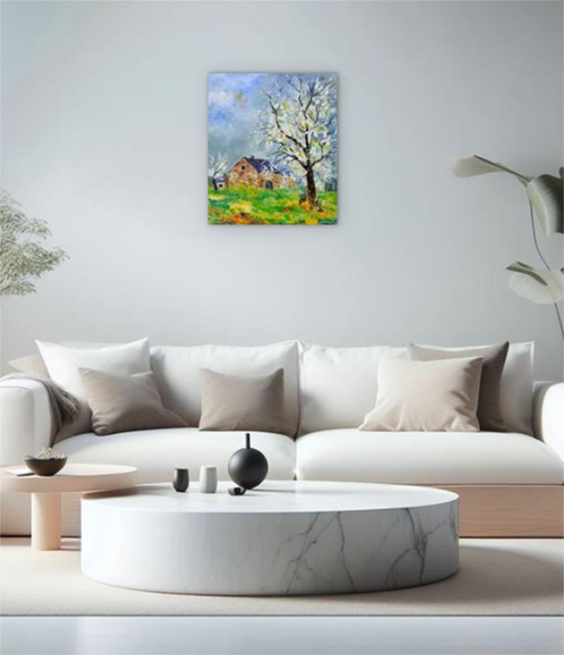 In diesem Ölgemälde wollte ich die lebendige Essenz der Frühlingserneuerung einfangen. Ich lasse mich vom Expressionismus und Impressionismus leiten, um die reinen Gefühle der wiedergeborenen Natur zu vermitteln. Die Energie des Lebens und die