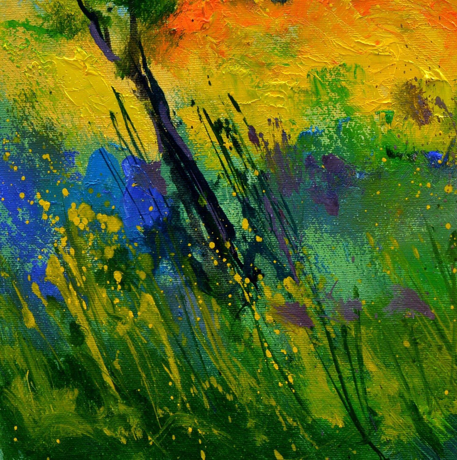 Eine großartige Sommerlandschaft des Impressionismus – BELGIAN SCHOOL AUC, signiert – Painting von Pol Ledent