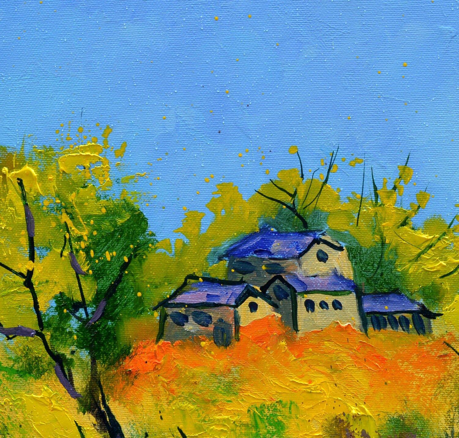Eine großartige Sommerlandschaft des Impressionismus – BELGIAN SCHOOL AUC, signiert (Grau), Landscape Painting, von Pol Ledent