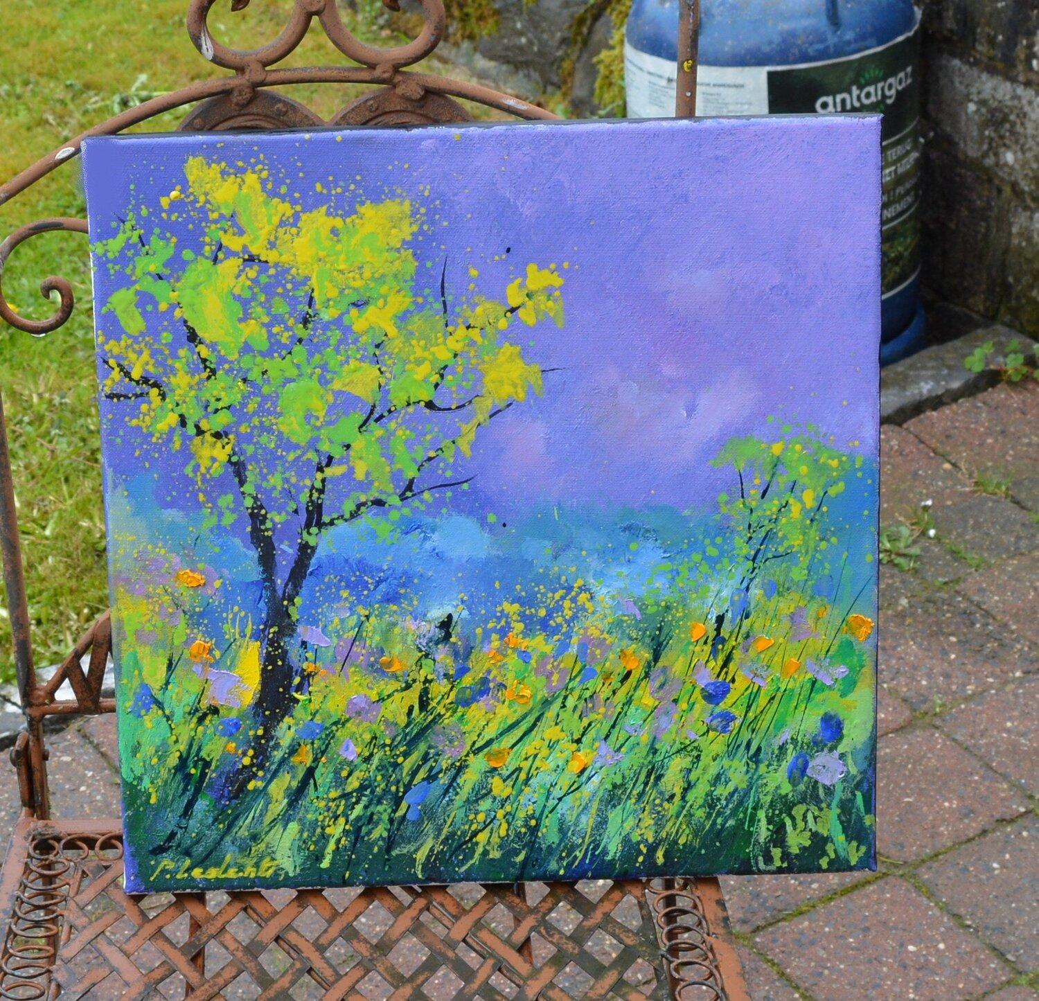 Impressionismus-Landschaft des Sommers 442023 – BELGIAN SCHOOL AUC – Painting von Pol Ledent