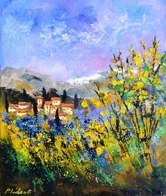 Sommer in der Provence, Original-impressionistisches Landschaftsgemälde