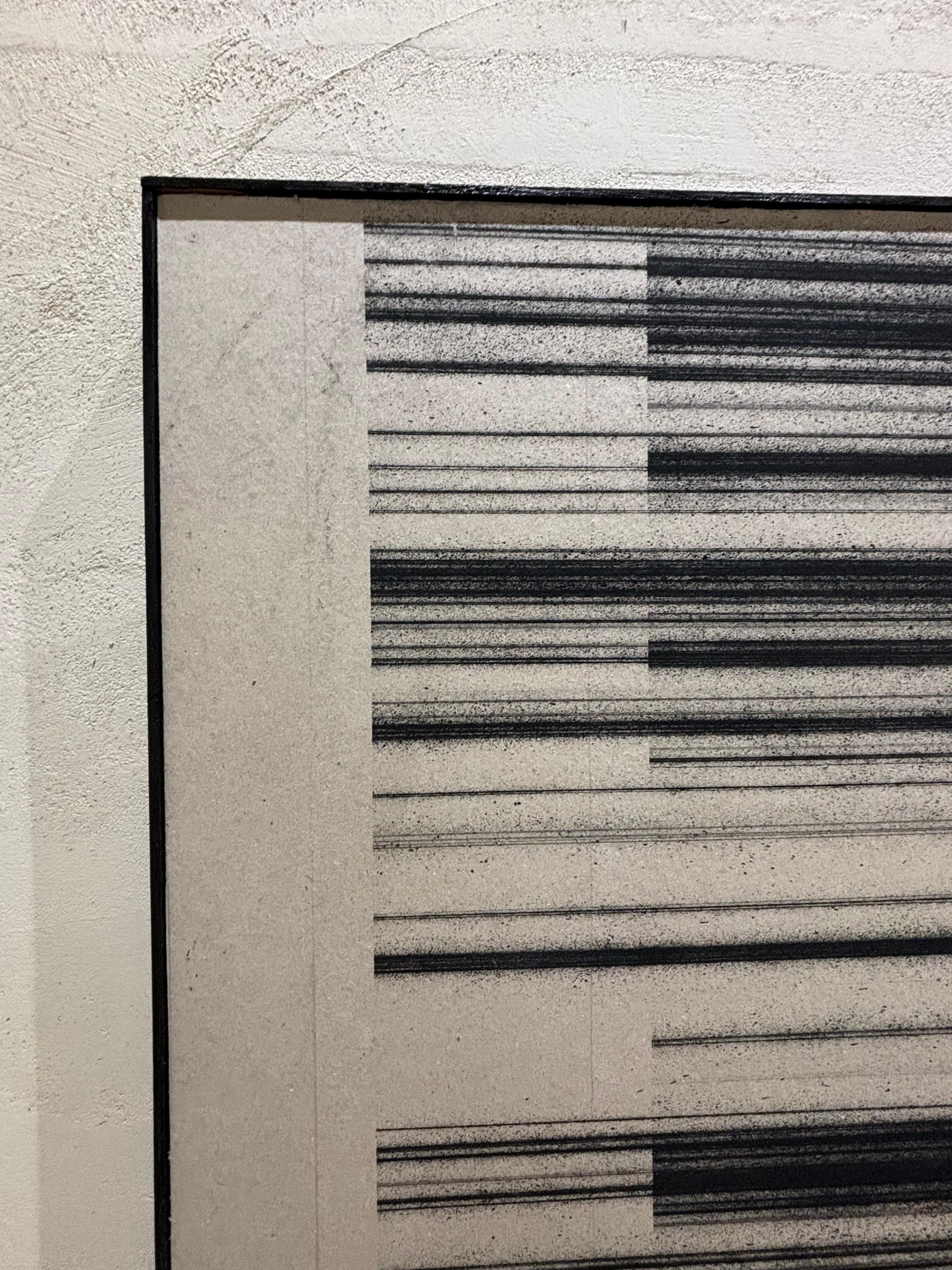 ABSTRACT Nueva obra de arte de líneas negras del artista español contemporáneo Pol Pintó 2024 en venta 1