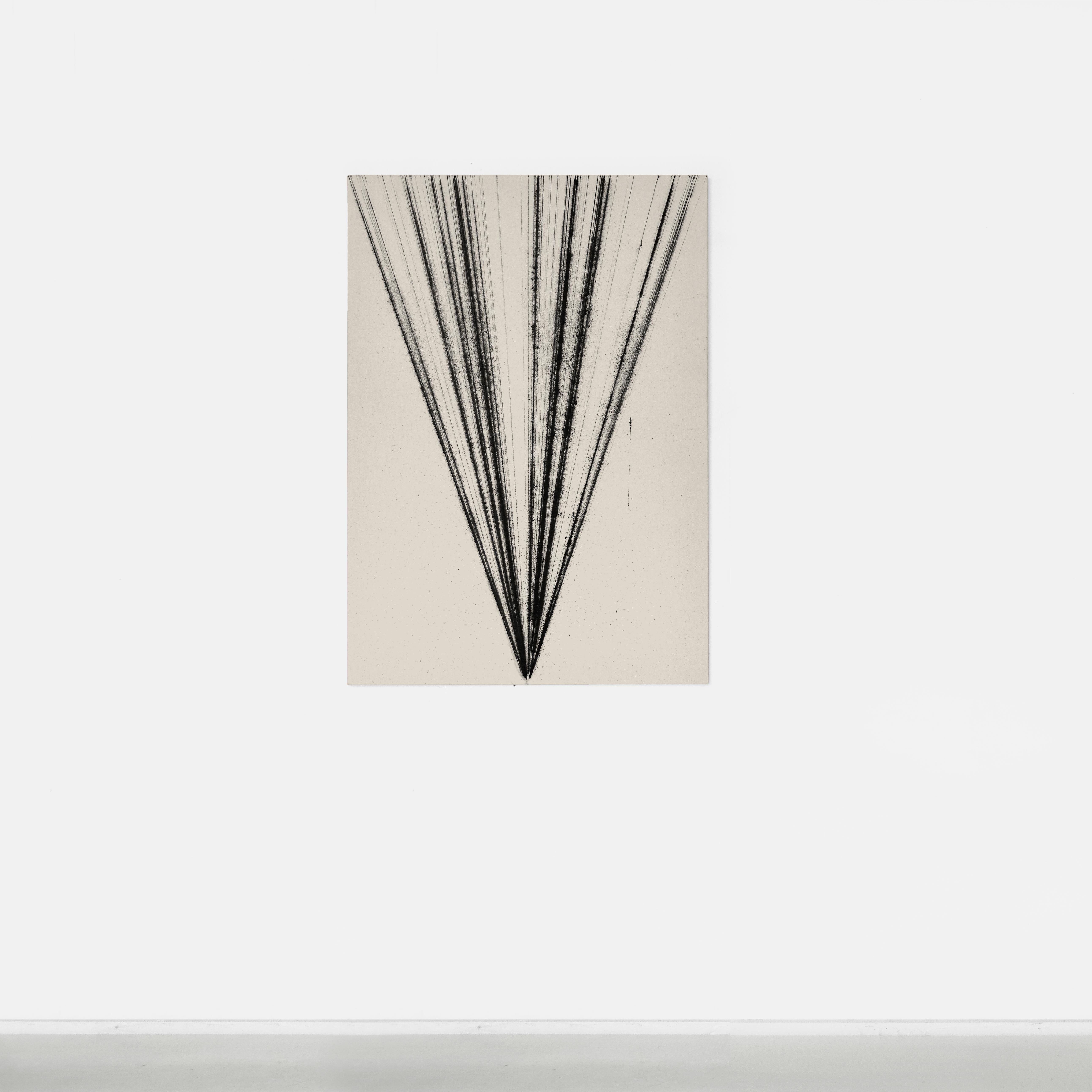 ABSTRACT Nuove opere d'arte con linee nere dell'artista spagnolo contemporaneo Pol Pinto - Abstract Painting Nero di Pol Pintó 