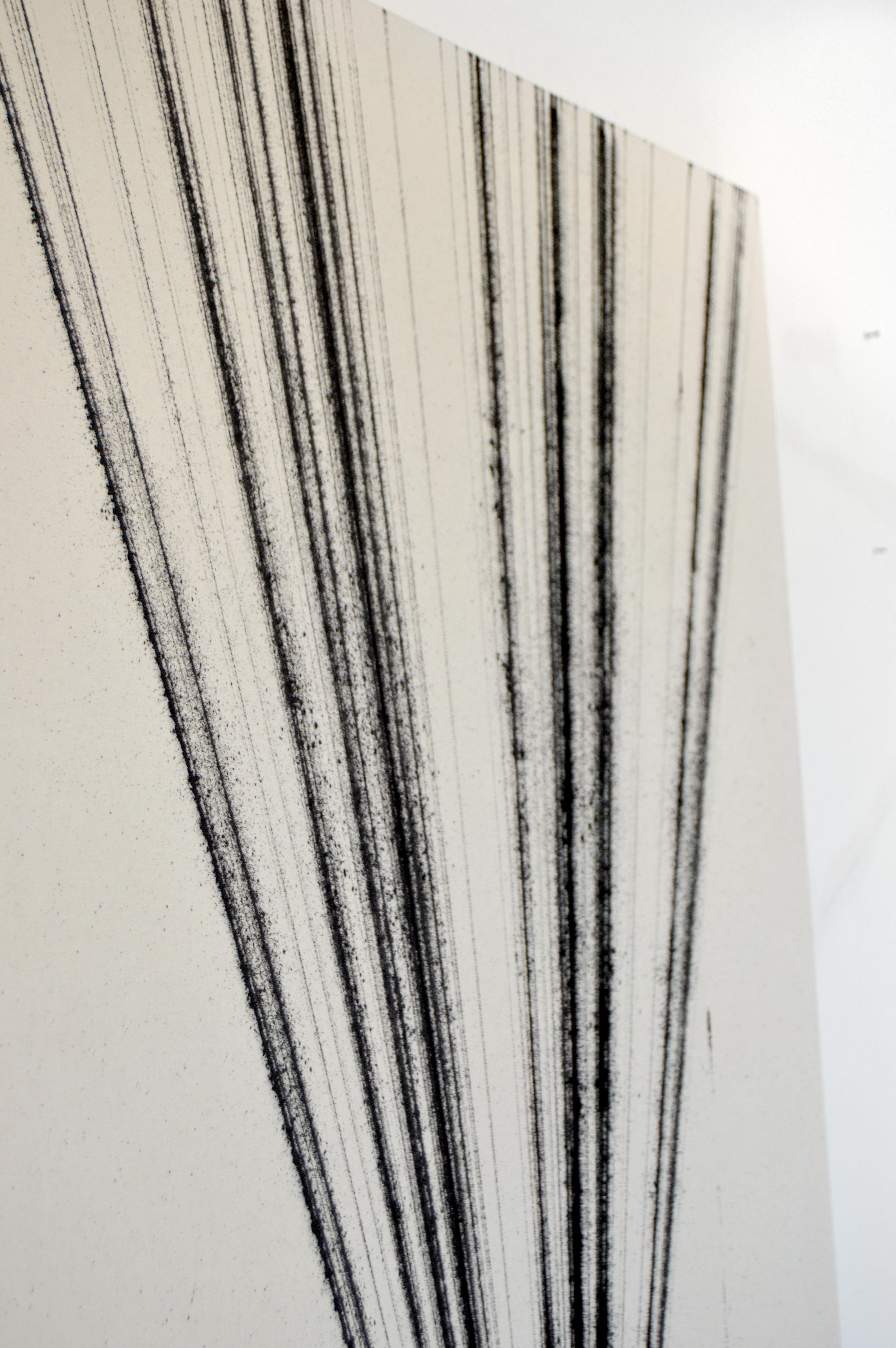 ABSTRACT Nuove opere d'arte con linee nere dell'artista spagnolo contemporaneo Pol Pinto - Painting Astratto di Pol Pintó 