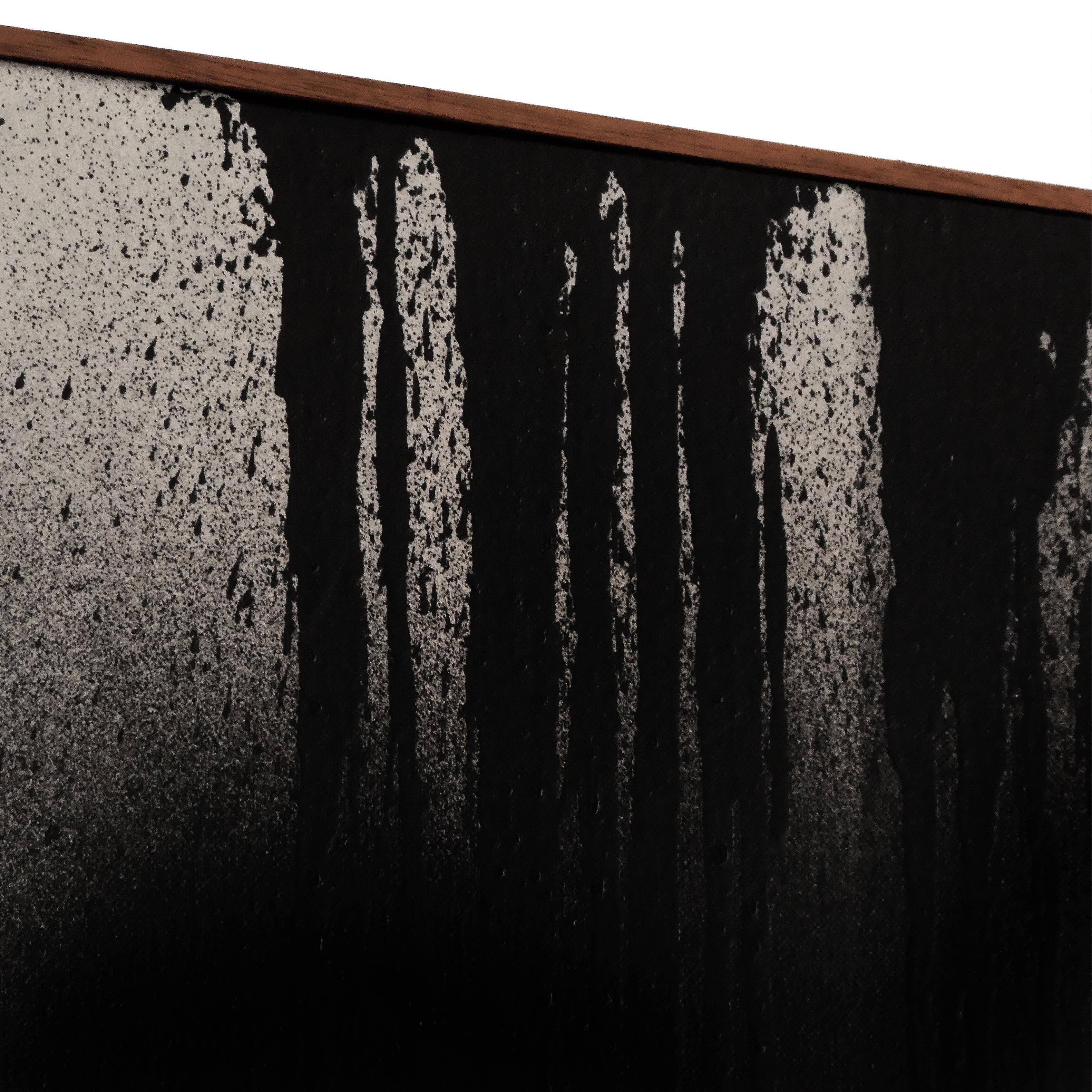 ABSTRACT Nuova opera d'arte con linee nere dell'artista spagnolo contemporaneo Pol Pintó - Painting di Pol Pintó 