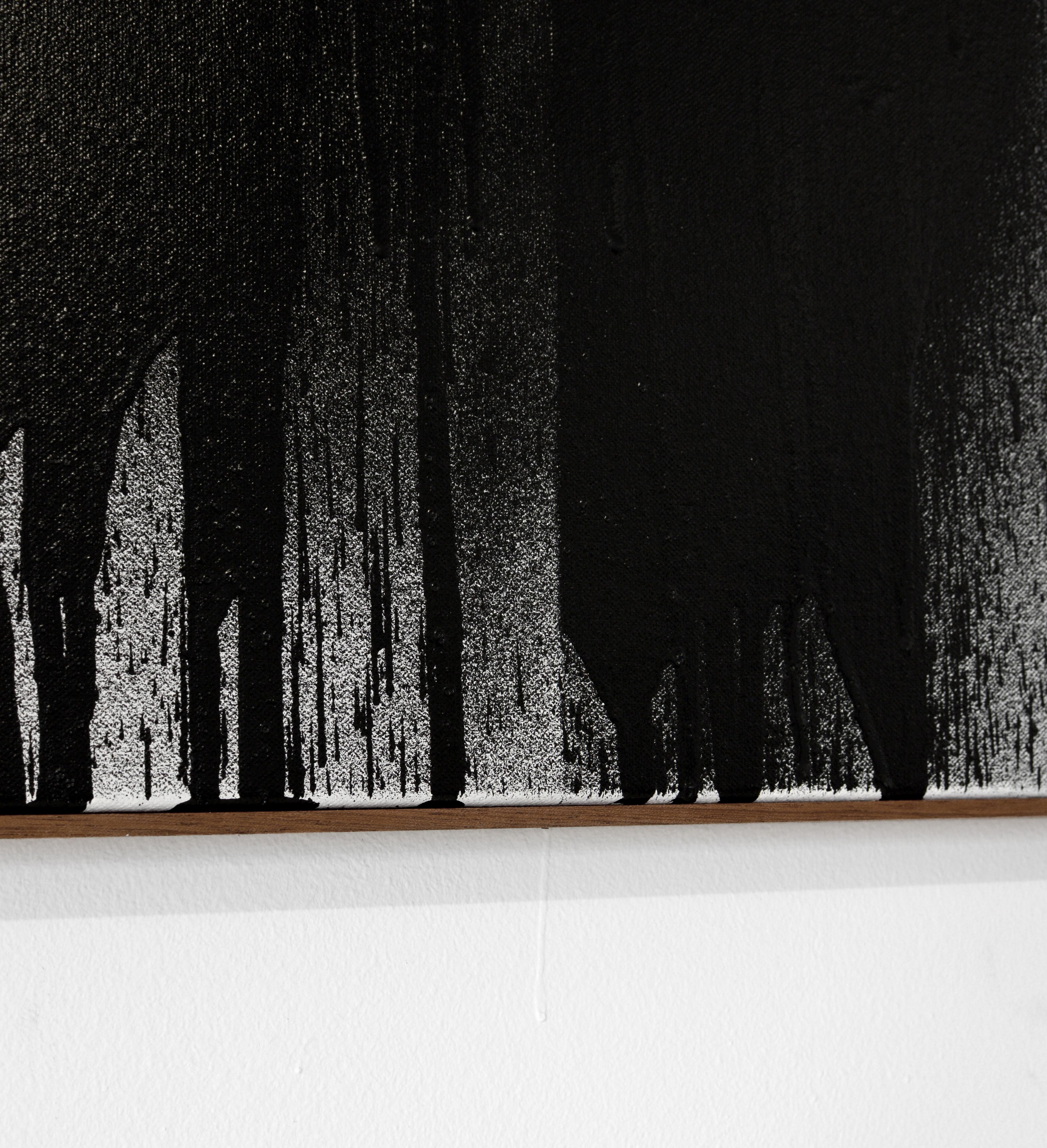 ABSTRACT Nuova opera d'arte con linee nere dell'artista spagnolo contemporaneo Pol Pintó - Painting Astratto di Pol Pintó 