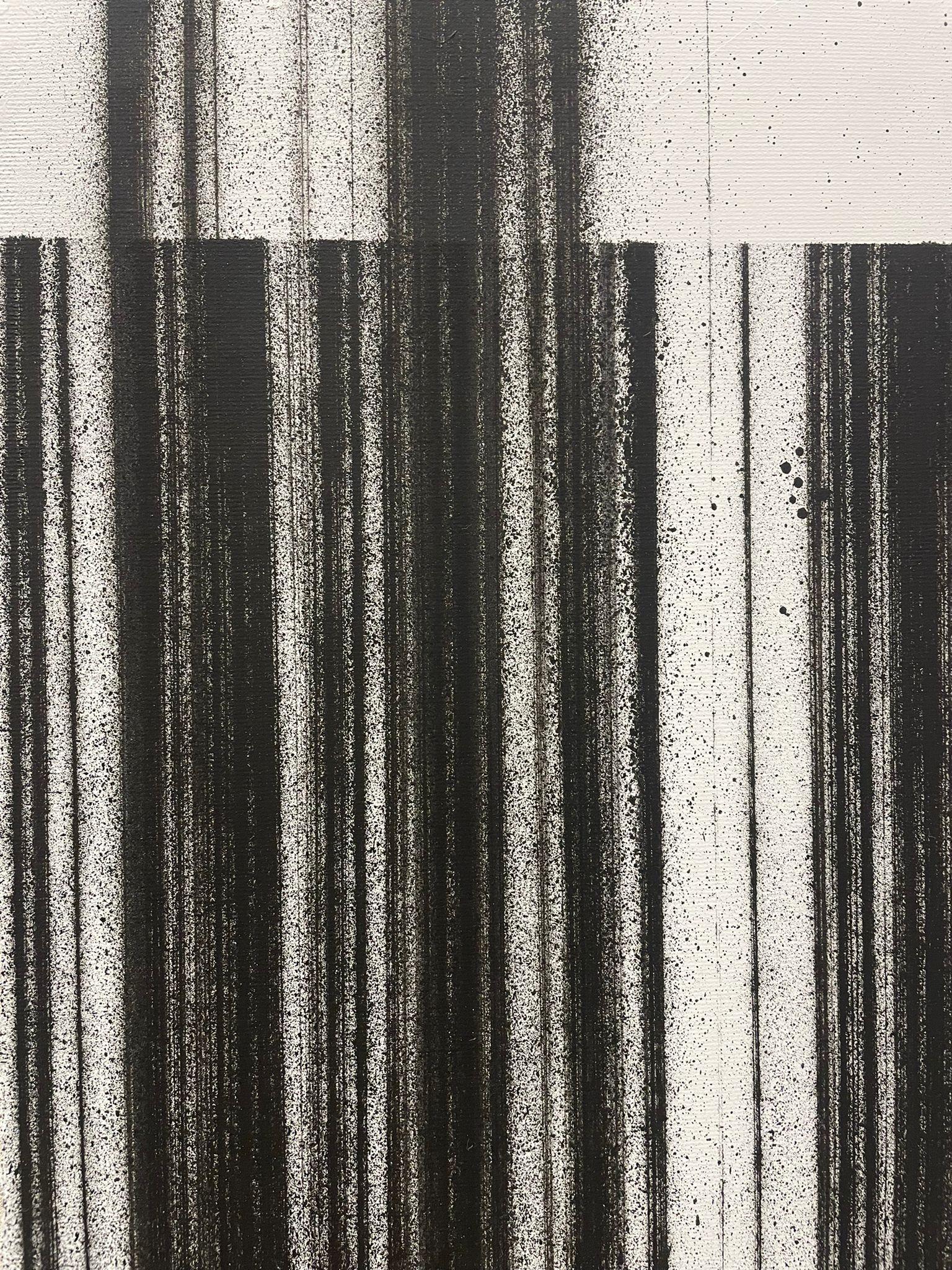 ABSTRACTO Líneas Negras Blancas Obra de Arte del Artista Español Contemporáneo Pol Pinto - Painting Abstracto de Pol Pintó