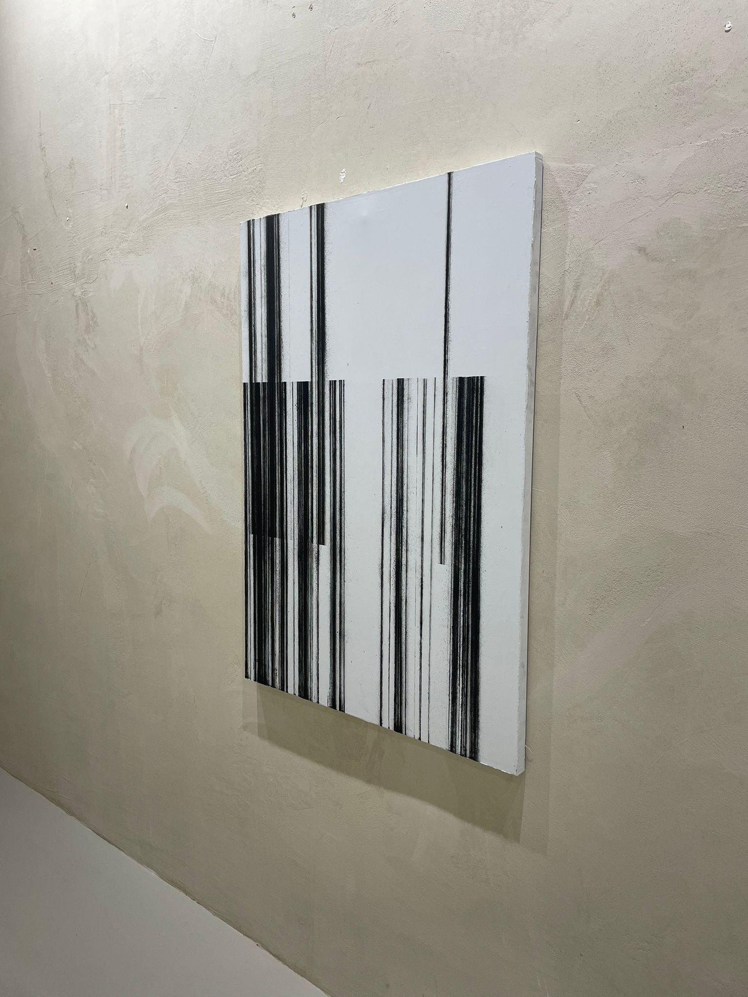 ABSTRACTO Líneas Negras Blancas Obra de Arte del Artista Español Contemporáneo Pol Pinto en venta 2