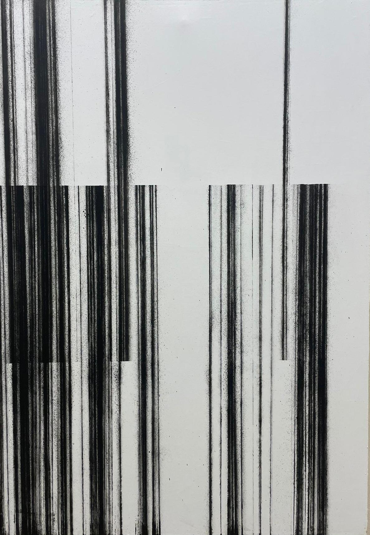 Abstract Painting de Pol Pintó - ABSTRACTO Líneas Negras Blancas Obra de Arte del Artista Español Contemporáneo Pol Pinto