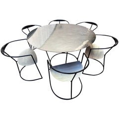 Ensemble de tables et 6 chaises Pol Quadens, 2000