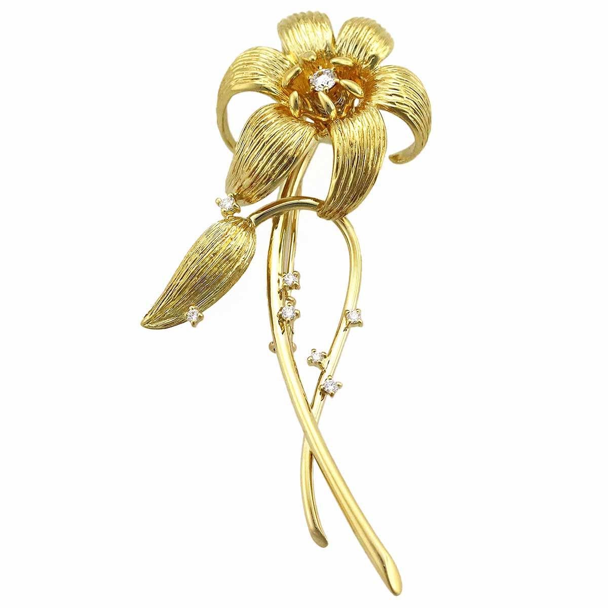 Brand:POLA
Name:Diamond flower brooch
Material:8P diamond(0.23ct), 750 K18 YG yellow gold
Weight:17.6g(Approx）
Size（inch）:H70mm×W25mm / H2.75in×W0.98(Approx）
Comes with: Our shop original box