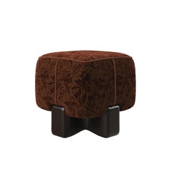 Pola Stool Made in Portugal By Ottiu Velvet Lacquered Wood