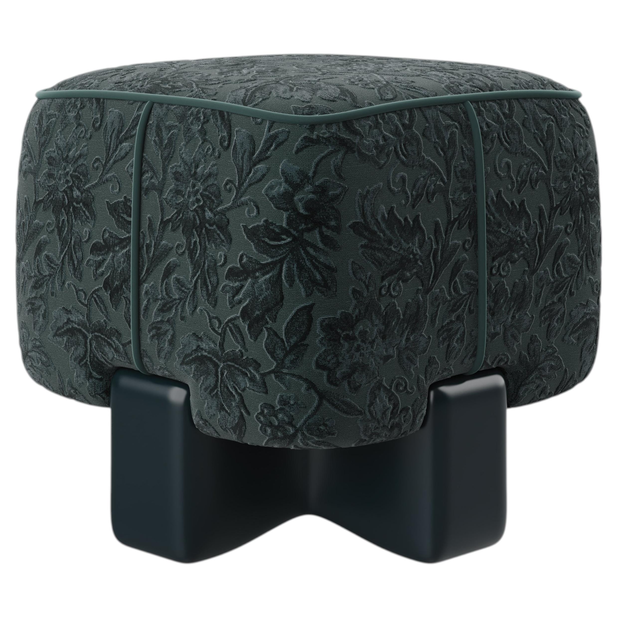 Pola Stool Made in Portugal By Ottiu Velvet Lacquered Wood
