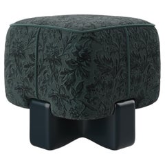 Pola Stool Made in Portugal By Ottiu Velvet Lacquered Wood