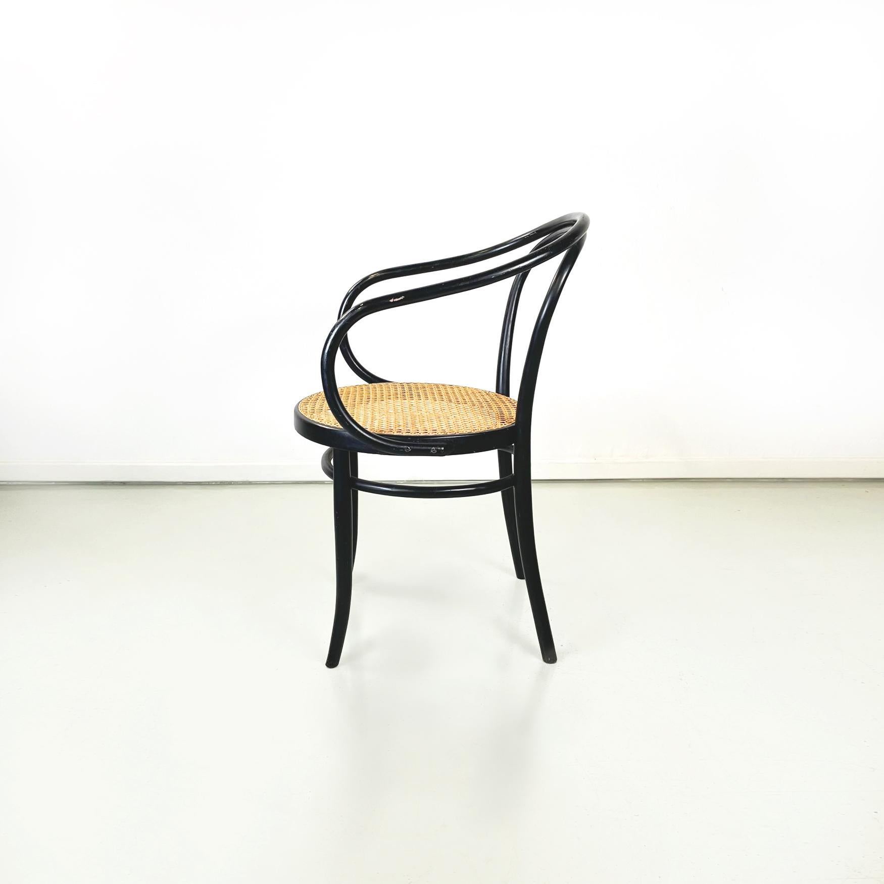 Mid-Century Modern Poland Midcentury Wooden and Straw Chair Thonet by Zpm Radomsko, 1960s