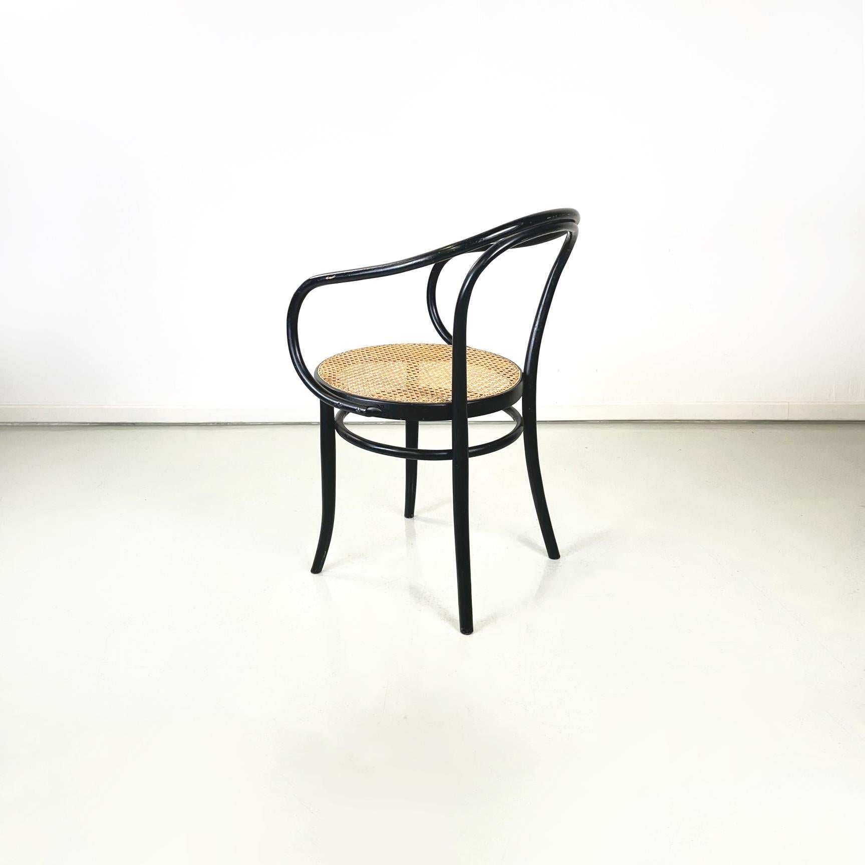 Polish Poland Midcentury Wooden and Straw Chair Thonet by Zpm Radomsko, 1960s