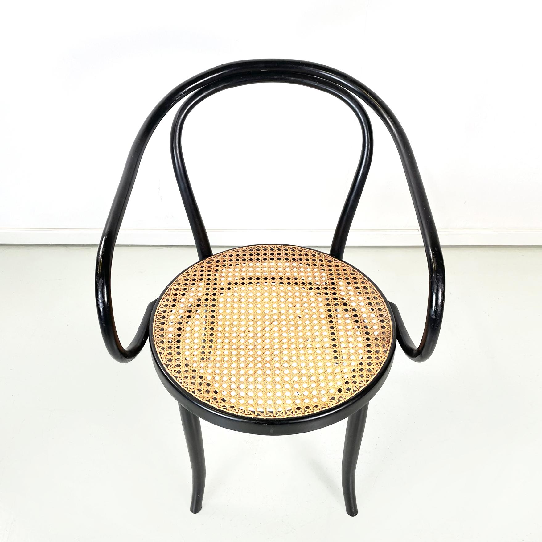Mid-20th Century Poland Midcentury Wooden and Straw Chair Thonet by Zpm Radomsko, 1960s
