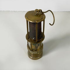 Poland round miner's lantern in brass, late 1800s-early 1900s