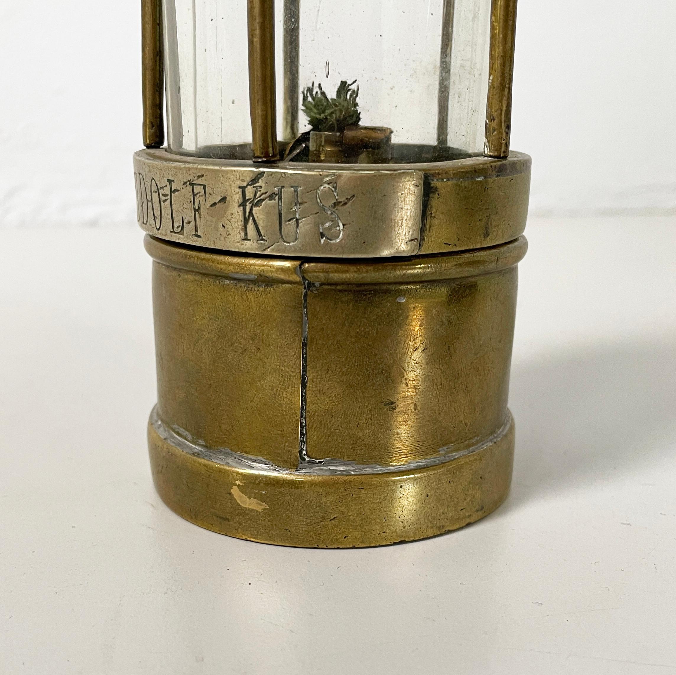 Poland round miner's lantern in brass, late 1800s-early 1900s 2