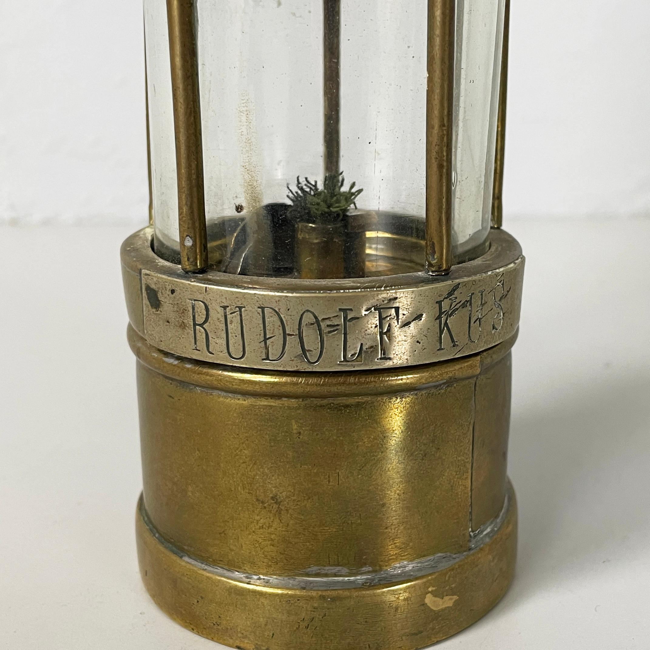 Poland round miner's lantern in brass, late 1800s-early 1900s 3